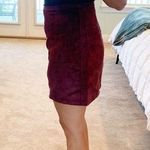 Old Navy Cranberry Wine Suede Aline Mini Skirt 4 Photo 0