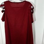 Unbranded Cotton PolyesterWaffle Knit Cold Shoulder 1/4 Zip EUC Size Medium Red Photo 3
