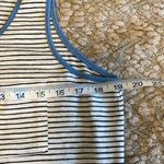 NWT MIA &T ESS Tank Dress. Size Large. White/blue with black stripes‎ White Photo 6