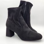 Kelly & Katie  black faux suede chunk heel ankle boot size 7W. Photo 0