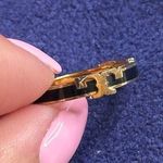 Tory Burch Serif T Black Enamel Stackable Ring size 6 Photo 0