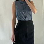 Gap Embroidered Sleeveless Button Down Shirt in Medium Chambray Size M Photo 3