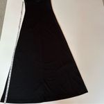 Vintage 70s black stretchy A line V neck sleeveless Maxi dress Size 7 Photo 6