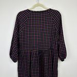 Madewell  Plaid Flannel Shirt Dress Raglan Button Front Casual Oversized US 0 NWT Photo 6
