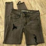 American Eagle 2R Super Super Stretch Jegging Denim Jeans gray 2 Destroyed Holes Photo 0