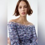 ZARA  Frayed Tweed Textured Top Size‎ Large Photo 7