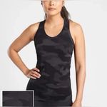 Athleta Momentum Camo Racerback Tank Black Gray Seamless Fitted Gripper Medium Photo 1