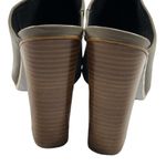 Tibi  Bee Brazilian Leather Open Toe Mules Storm Gray Stacked Wood Heel Size 40 Photo 3