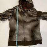 Merona Striped Thick Long Sleeve Fleece Lined Sweatshirt Dark Green Sz Lg Photo 9