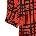 Susan Graver Button Up Shirt Size 8 Deep Orange Black Stripes Womens Blouse Top Photo 2