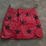 BuddyLove  Skirt Leather Red Black Stars Photo 0