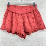 American Eagle  terracotta orange eyelet ruffle shorts Photo 1