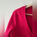 ZARA  Hot Pink Ribbed One Button Cropped Cardigan Photo 1