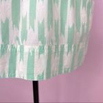 J. Crew Factory Pleated Ikat Print Mini Skirt XS Mint Cream Elastic Waist Green Photo 6