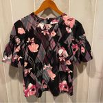 Alfani Cute ruffle woven sleeve floral cherry blossom blouse flowy boho Photo 7