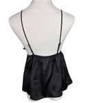 We Wore What NWT Women's Black Ruffle Sleeve Silky Blouse Open Back Size L Photo 3