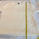 Talbots  Cream Pointelle Knit Sweater Women’s Size XL Side Ties Classic Neutral Photo 7