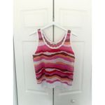 Loft Pink White Orange Knit Scoopneck Tank Top Size Small Cotton Photo 5