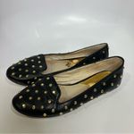 Michael Kors Michael Ailee gold studded flats black leather women’s size 10 Photo 2