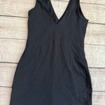Babaton Aritzia Contour V-Neck Black Mini Dress Sz Medium Sleeveless Bodycon Photo 12