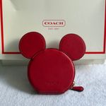 Coach Red Mickey Mouse Ear Coin Pouch Photo 2