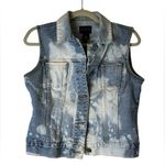 The Limited Vintage  Denim Vest Acid Wash Boho 90s Grunge Festival Size Medium Photo 0