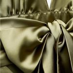 ZARA NWT  Satin Effect Halter Dress in Green Size M Photo 13