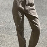 Djerf Avenue Go To Pants Loose Fit Straight Leg in Brown Tall- Still Full Price Photo 0