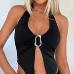 Source Unknown Boho Rock Moto Y2K Halter Crop Top Grunge Goth Laces Whinsigoth Size Small Photo 0