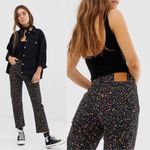 Levi's Levi’s Wedgie Straight Jeans Black Floral Secret Garden Straight Fit Size 27 Photo 1