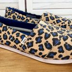 Toms  Alpargata Leopard Print Canvas Slip‎ On Shoes Tan Blue Women Size 9 Photo 6
