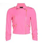 Generation Love Colleen Crepe Moto Jacket Ultra Pink Size M Photo 0