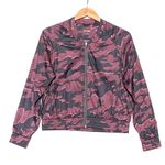 Ivy Park  Women’s Black and Burgundy Camo Print Zip front Windbreaker size Small Photo 1