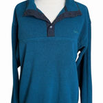 Vintage Cabelas Fleece Snap Pullover Unisex Medium Teal Polartec Sweater Outdoor Blue Photo 0