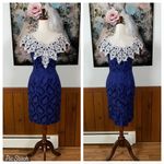 Gorgeous Vintage 90s Scott McClintock Brocade Cocktail Dress! Blue Size 8 Photo 1