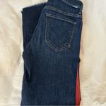 EUC Mother Women's Jeans with Red Stripe. Size 24 “the looker ankle fray” style Blue Photo 8