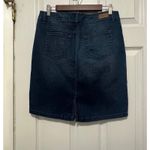 Bandolino Women's Distressed Dark Wash Reg Fit Knee Length Jean Skirt size 6 Photo 1