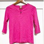 Burberry pink cotton 3/4 sleeve Henley tshirt women’s size XS Photo 0