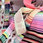 Victoria's Secret Victoria’s Secret The Beach Bandeau Pink Multicolor Stripe Tassel Bikini 36D Photo 8