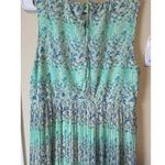 Maison Jules  Maxi Dress pleated Mint green floral sleeveless sz L 12-14 Easter Photo 4