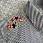 Vintage Fabrizio by Afiva Playing Cards Pinstriped Button Down Shirt Size S Gray Photo 9