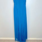 Jenny Yoo  Chiffon Knit Bridesmaid Dress in Ocean Blue Size 12‎ NWT Photo 8
