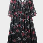 Wild Pearl Whimsigoth Witchcore Eyeshadow Floral Dress Size Large Bell Sleeves Dark Fairy Photo 3