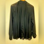 Sami & Jo Black Sheer Button-Up Swing Blouse Pleated Back Women’s Size XL Photo 1