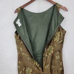 Liz Claiborne VTG‎  Silk Dress Womens 12 Brown Sequin Beaded Floral Fairy Sheath Photo 8
