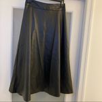 ZARA Faux Leather A-line Midi Skirt with Front Slit Photo 3