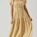 ASTR Bubble Sleeve Floral Tiered Midi Dress Photo 0