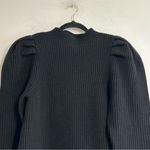 Sandro  Puff Sleeve Ribbed Knit Wool Sweater Dress in Black Size 36 US Small 4 Photo 3