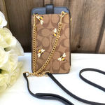 Coach Phone Crossbody In Signature Canvas With Bee Print c8672 Photo 1