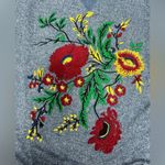 Floral Embroidered Sweatshirt M Blue Size M Photo 10